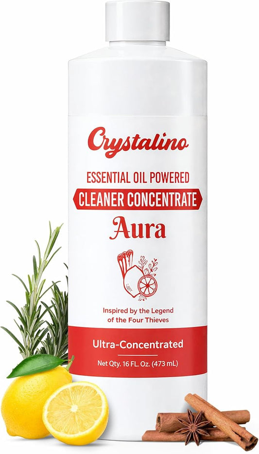 Aura Natural Cleaner Concentrate – Inspired by the legend of the Four Thieves Essential Oils, 16oz