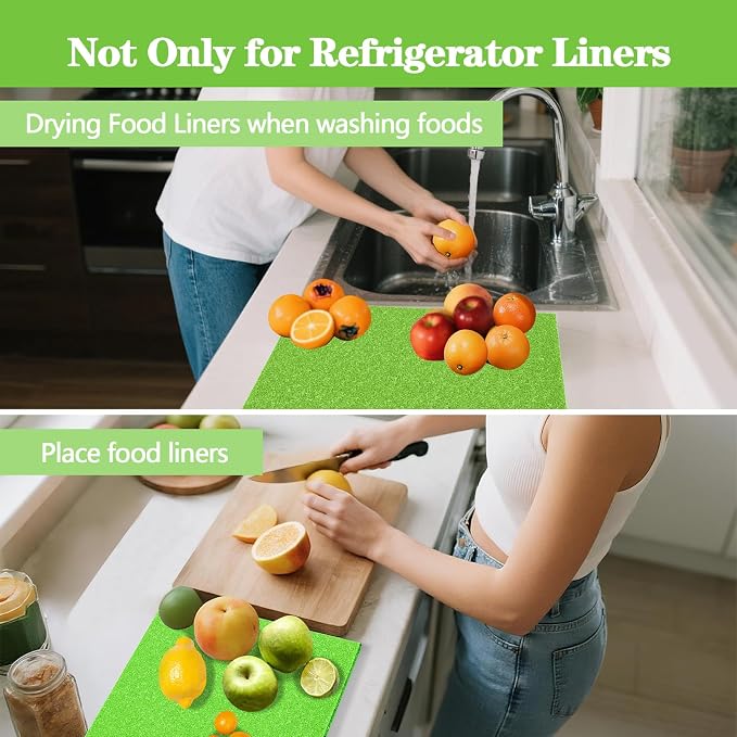 4 Pcs Fridge Drawer Liners for Fruit and Vegetables Fresher Life Extender,Refrigerator Organizers and Storage, Fridge Shelf Liners(12"x15")