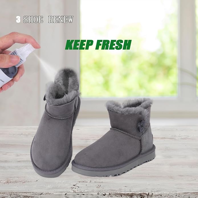Shoe Care Kit with Restore Spray, Guard Spray, Cleaner, Brush and Eraser, 4 Fl Oz Bottles for Sheepskin Suede Boots Canvas Slippers