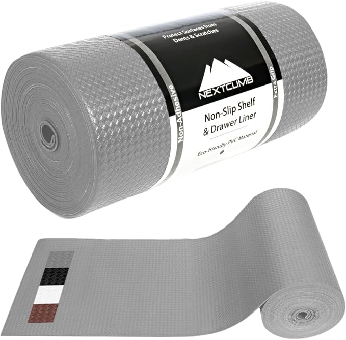Shelf Liner, Drawer Liner & Kitchen Cabinet Liner – Thick Waterproof Rubber Refrigerator Liners, Fridge Mat, Wire Shelf Cover for Dresser, Pantry, Bathroom, Closet & Toolbox