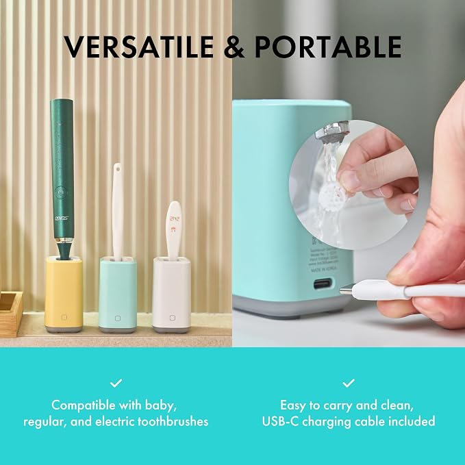 Link UV-C + Heat Drying Toothbrush Holder L-S201/Toothbrush Cover/Toothbrush Travel Containers/USB Charging Way/Auto Care System (White)