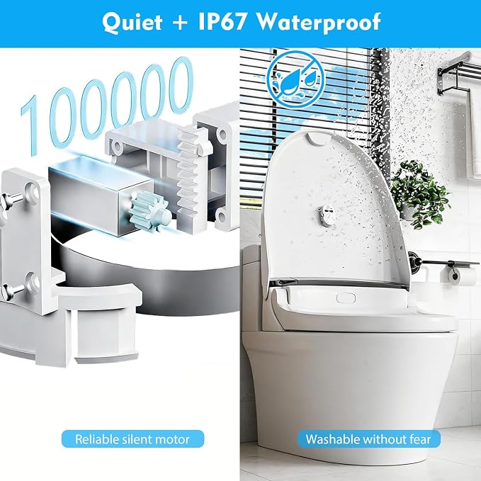 Automatic Toilet Flusher Kit for Side Front Angled Mount, Rechargeable Toilet Flusher Replacement Kit with Touchless Infrared Sensor, Universal Tank Fit for Seniors and Kids, No-Tool DIY Installation
