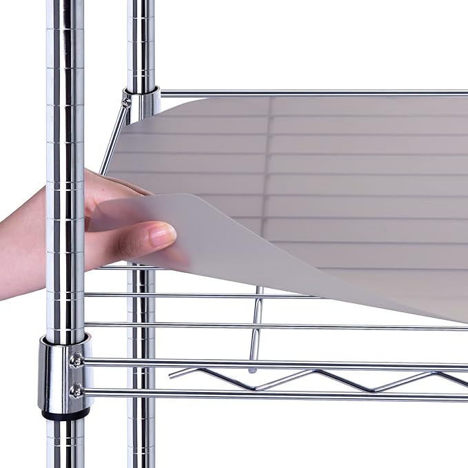 BRIAN & DANY Wire Shelf Liner 11.8" X 16.6", Heavy Duty Shelf Liners for Wire Shelving, Waterproof Protector Mats, Set of 5, Charcoal