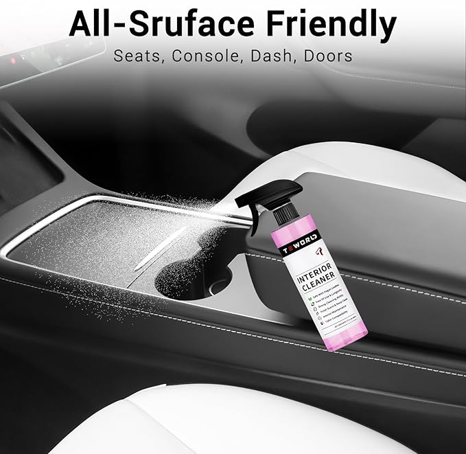Tesla Seat Cleaner & Stain Remover, Interior Cleaner for White & Black Vegan Leather, Interior Cleaning Kit for Seats, Console, Dash, Model 3, Y, S, X, Cybertruck Accessories