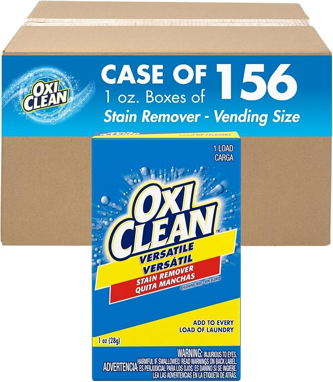 OxiClean Versatile Stain Remover Professional, Coin Vend 1 oz., Single Load, (Pack of 156)