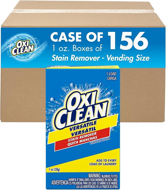 OxiClean Versatile Stain Remover Professional, Coin Vend 1 oz., Single Load, (Pack of 156)