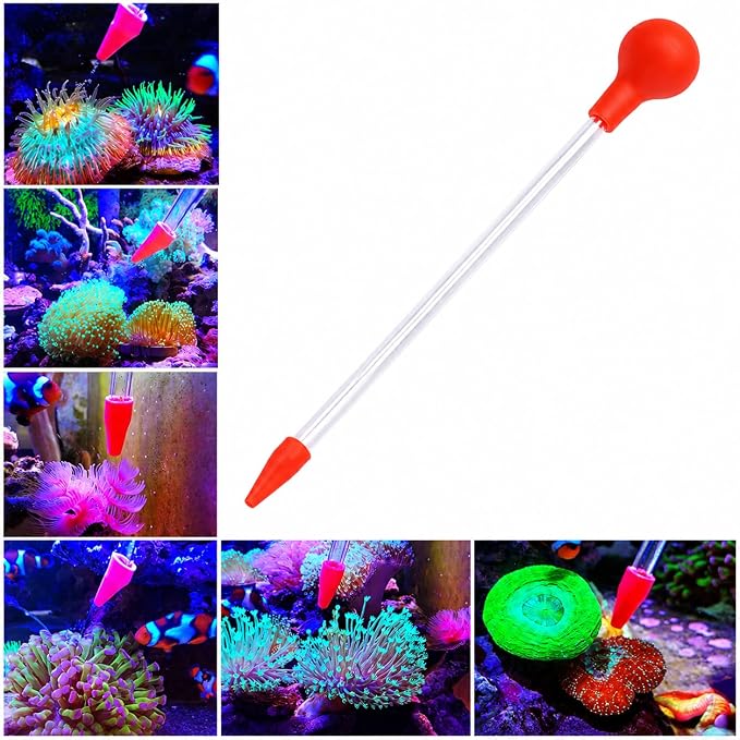Aquarium Choice Coral Feeder Long Syringe Tube Liquid Fertilizer Feeder SPS HPS Marine Reef Coral Feeder Tool Fish Excreta Cleaner Precise spot Feeding Tube 18.3 Inch Long