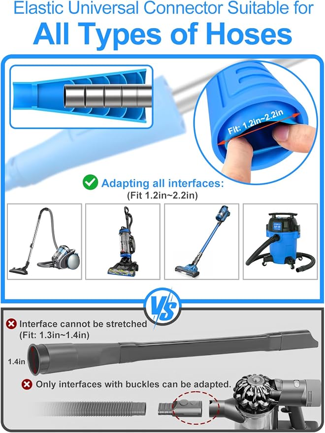 4" 8feet Dryer Vent Hose and Cleaning Kit,Dryer Vent Cleaner Kit,Dryer Vacuum Hose Attachment with Dryer Lint Brush&Dryer Cleaning Hose,Dryer Duct Cleaning Kit,Dryer Lint Cleaner,Dryer Vent Kit