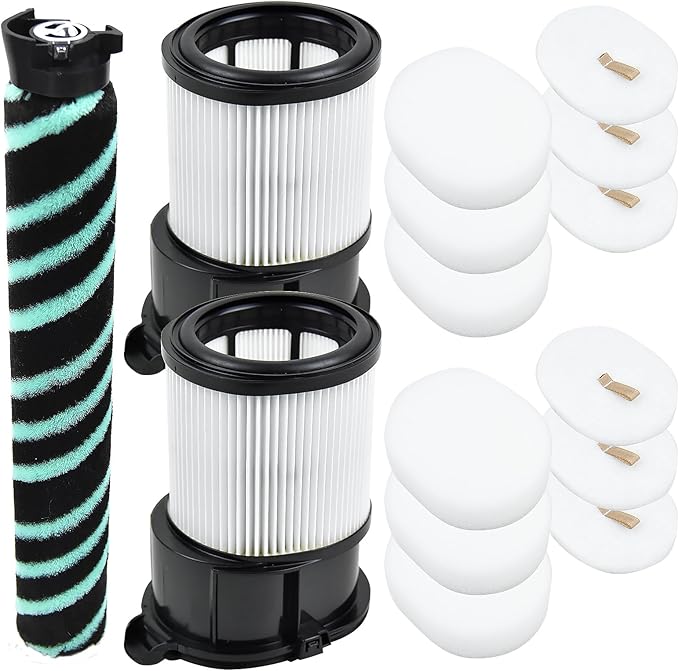 Replacement Accessories Compatible with Shark IP3251 IP1251 IP3253 Cordless Vacuum Cleaner (1 roller brush + 2 filters + 6 filter pads)