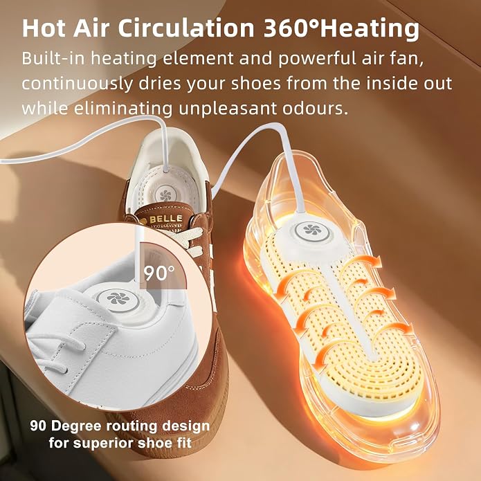 Electric Boot Dryer, Shoe Warmer with IC Controller, Footwear Travel Dryers Silent with 3/6/9 Hours Timer