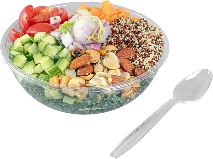 Restaurantware Moderna 7.3 Inch Disposable Spoons 250 Recyclable Clear Plastic Cutlery - Crack-Resistant For All Types Of Meals Clear Plastic Plastic Spoons