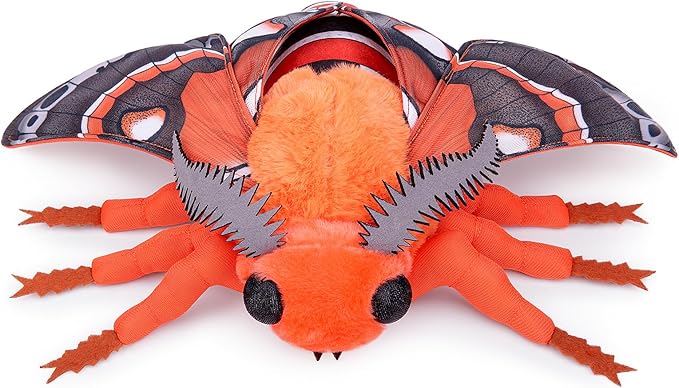 Cecropia Moth Plush Toy, Giant Robin Moth Stuffed Animals 26in, Realistic Soft Big Moth Plushie Model Toy, Unique Plush Gift Collection for Kids
