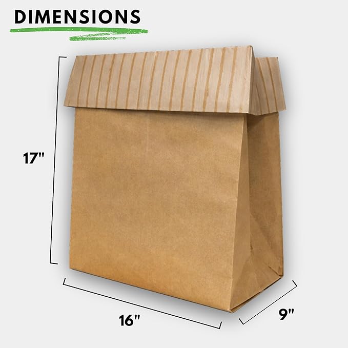 Dano Pre-Cuffed Paper Trash Compactor Bags (50 Pack) | Heavy Duty Kitchen Garbage Compactor Bags & Liners | 16 Gallon Precuffed Garbage Bag for Compactor | Eco-Friendly Compactor & Trash Bag