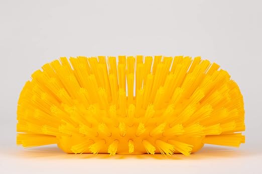 SPARTA Tank and Kettle Scrub Brush Heavy-Duty Tile Brush, Color-Coded and Handle Compatible (Sold Separately) for Optimal Access In Spacious Containers, Plastic, 5.5 X 9.5 Inches, Yellow