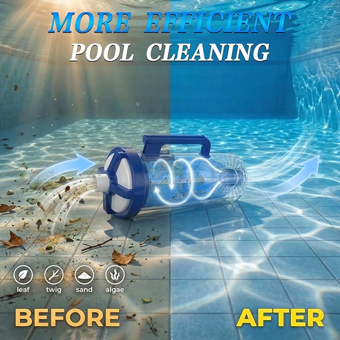 Upgraded Grip W530 Large Capacity Leaf Canister with Mesh Bag, Pool Vacuum Leaf Canister Compatible with Hayward Pool and Spa Cleaners Replacement for W530 Series Heavy Duty Inline Leaf Catcher