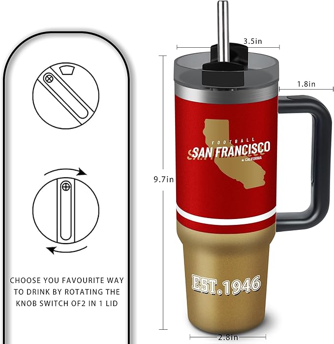Tumbler 30oz Straight Skinny Portable Handle Car Cups With Anti slip Sleeve Straw Dust Cover, Sports Travel, Stainless Steel Insulated Gifts for Men Women Fans
