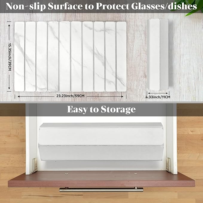 Large Stone Dish Drying Mats for Kitchen Counter, 24"(L)×16"(W) Marble-Pattern, Fast Drying Collapsible Dish Drying Mat, Eco-Friendly Absorbent Diatomaceous Earth Mats for Cups, Match Countertop