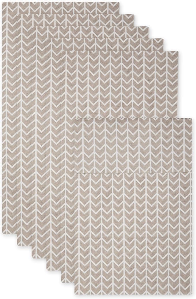 DII Fridge Liner Collection Non-Adhesive, Cut to Fit, 12x24, Stone Herringbone, 6 Piece