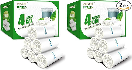 FORID Clear Small Trash Bags, 4 Gallon Garbage Bags, Wastebasket Bin Liners 330 Count Plastic Trash Bags for Bathroom Bedroom Office Trash Can 15 Liters - Durable & Thick Trash Bag (Pack of 2)