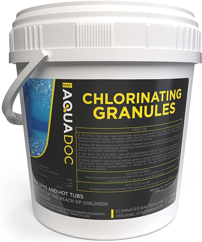 Pool Shock 5lbs – Fast Acting Enhanced Pool Chlorine Shock Treatment for Inground and Above Ground Pools, Saltwater Pools - Made in the USA, AquaDoc