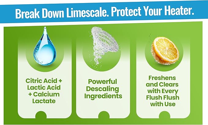 Tankless Water Heater Descaler - Professional Powder Cleaner (1.2 lbs) - Removes Limescale & Restores Efficiency - Compatible with Rinnai, Rheem, Navien, Noritz - Food Grade, Made in USA