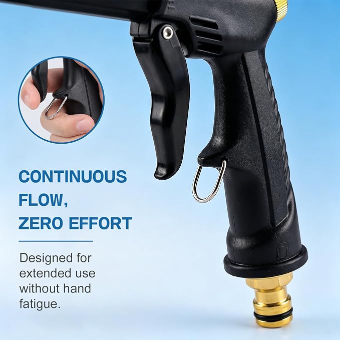 High Pressure Hose Nozzle, Pressure Washer Gun with 360° Rotating Head, Heavy Duty Adjustable Twist Hose Nozzle Jet Sweeper Nozzle for 3/4" Garden Hose, Power Washer for Car Yard Patio Pet Washing (D)