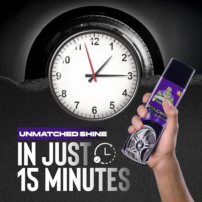 Cristal Products Untouchable Tire Shine Spray – Long-Lasting Wet Tire Finish for Deep Gloss & Protection – Waterproof Tire Shine, Easy Application, Premium Tire Cleaner Shine 8oz (4PK)