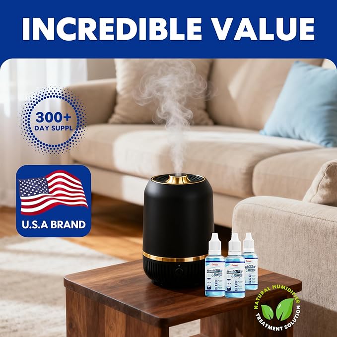 All-Purpose Humidifier Cleaner - Fits Ultrasonic/Evaporative/Warm/Cool Mist, Removes Scale/Odors, Safe for Home/Nursery