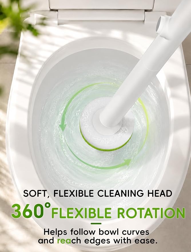 Disposable Toilet Bowl Cleaner Wand System with Green Refill Heads, Wall Mount Toilet Brush and Holder Set for Bathroom Cleaning (2 Toilet Brush + 60 Refills)