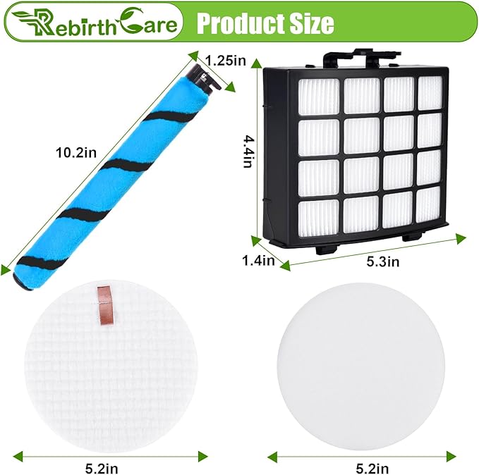 AZ2002 Vacuum Filter Replacement Accessories for Shark Vertex DuoClean PowerFin Upright Vacuum AZ2002 AZ2000 AZ2000W AZ2001AMZ, Part XHFAZ2000, XFFKAZ2000,2 Filter, 2 Belt, 4 Foam & 1 Brush