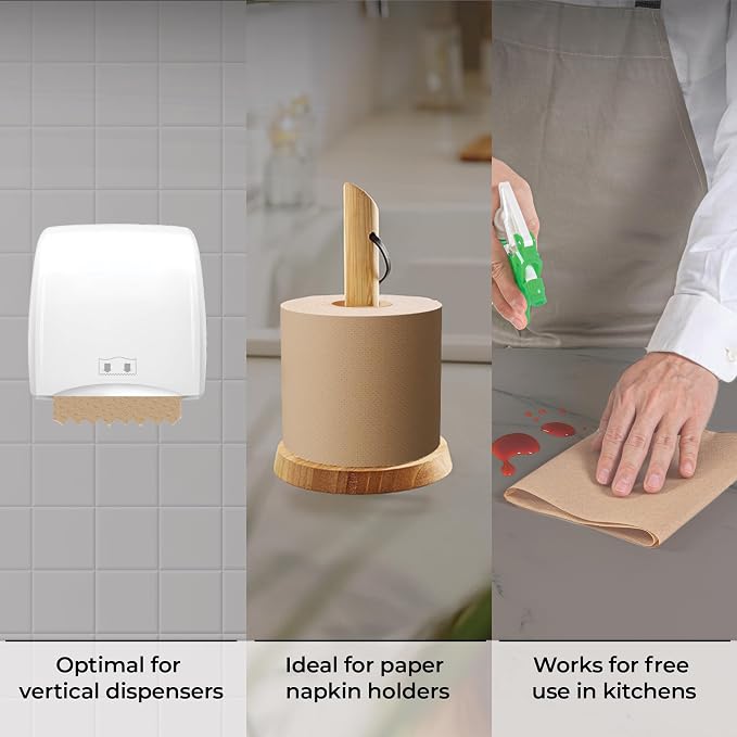Restaurantware Paper Towel 12 Roll Case 600' 1-Ply Brown Paper Towel Roll Non-Perforated Absorbent Commercial Universal Core Kitchen Restroom Use