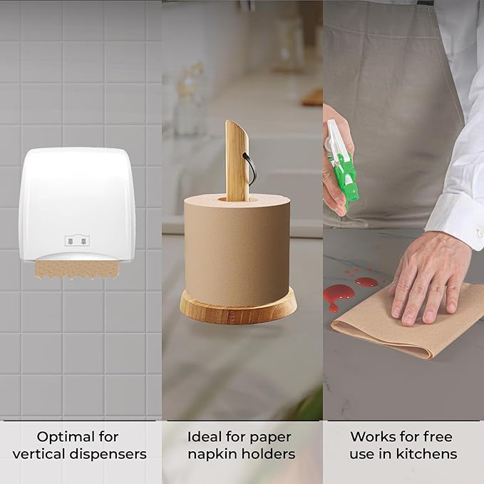 Restaurantware-Paper Towel Roll 600' x 1 Roll Long Paper Towel 8" Wide Hand Towel Roll 1 Ply Universal Dispenser 2" Core Hardwound High Absorbency Everyday Use For Commercial Washroom Kraft