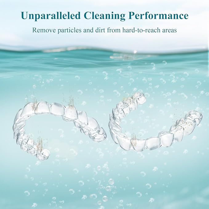 Minthouz Ultrasonic Retainer Cleaner Machine, Dental Pod for Denture, Mouth Guard, Aligner, Night Guard, Toothbrush Heads, Jewelry, 48kHz Retainer Cleaner with 200ML Capacity for All Dental Appliances