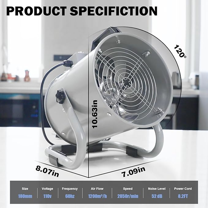 Portable Range Hood,Kitchen Air Cleaner Strong Wind Desktop Range Hoods Low Noise, Hood Fan for Cooking and Indoor Bbq,Hot Pot,And Rv (Green)