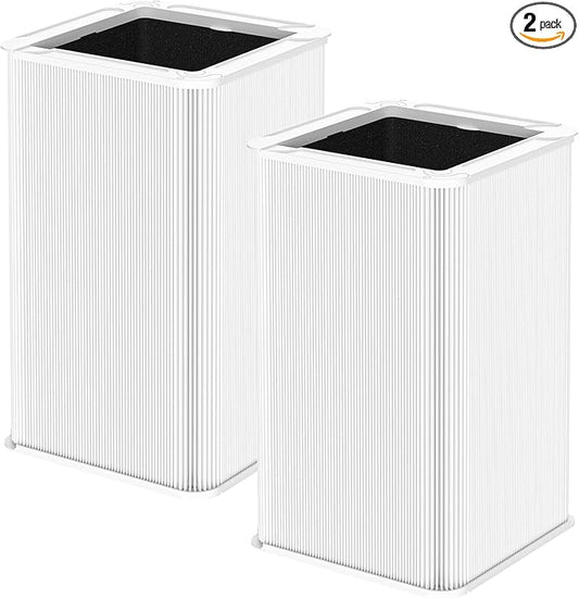 2 Pack 121 Replacement Filt-er, Compatible with Blue Pure 121 A-ir Purifi-er, HEPA H13 Particle, and Activated Carbon Filt-er