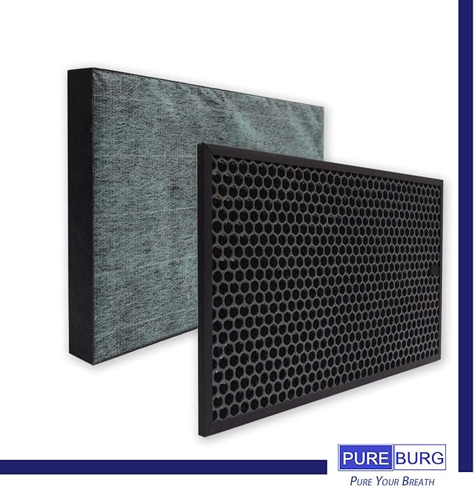 PUREBURG Replacement Filter Set Compatible with Sharp KC-850U & KC-C100U PlasmaCluster Air Purifier, H13 HEPA + Activated Carbon + Humidifier Filter