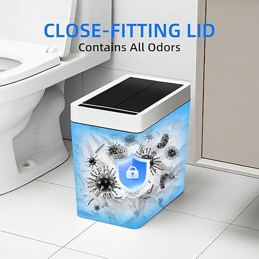 4.5 Gallon Touchless Bathroom Trash Can with Auto Bagging System, Automatic Sensor Lid Waste Bin for Bedroom, Office & RV, White