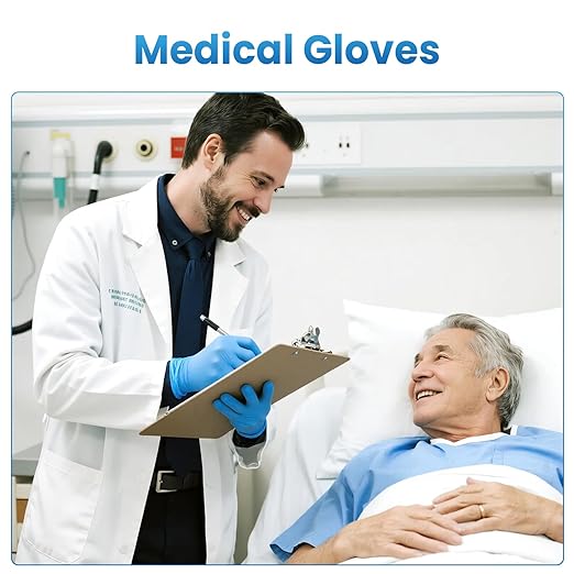 Borje Nitrile Exam Gloves Small, 100 Count Disposable Gloves, Blue, Latex-Free Powder-Free, Food Safe, Cooking, Cleaning