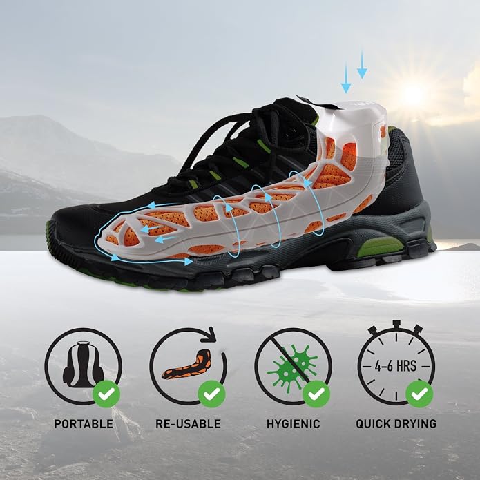 Active Non-Electric Shoe Dryer, Reusable Silica Sneaker & Athletic Shoe Dryer, No Heat, Portable