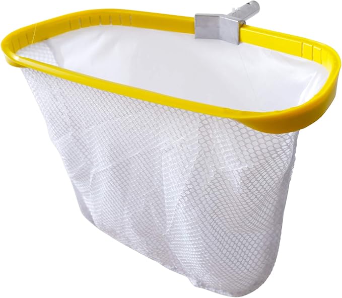 Professional Pool Net, Heavy Duty Skimmer Rake with Aluminum Frame, Fine Mesh Deep Bag Scoop for Cleaning Swimming Pool Leaf Pollen Silt, Pool Rake 19.5 inch
