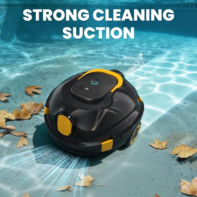 Y20 Robotic Pool Cleaner, Cordless Pool Vacuum for Above Ground & Inground Flat Pools with Dual Motors, 150 Min Runtime, Auto-Parking, Powerful Pool Vacuum Robot for Up to 1300 Sq.Ft