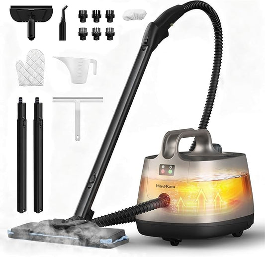 Steam Cleaner for Home, 293°F 58 PSI Powerful Multipurpose Handheld Steam Mop, 21 Attachments, 50Oz Capacity, Heavy Duty Steamer for Carpets, Floors, Cars, Tiles, Crack Cleaning, Turquoise