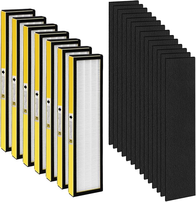 7Pack FLT5000 replacment Filter C- flt5000 Filter is Combined by HEPA Activated Carbon，Compatible with flt5000 AC5000, AC5000E, AC5250PT, AC5350B, AC5350BCA, AC5350W Air Purifier Filter