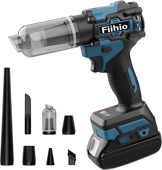 Cordless Leaf Blower Compatible with Makita 18V Battery, 100,000 RPM High Speed Air Blower, 9,000 Pa Suction Portable Vacuum Duster for Car, Home,Office (No Battery)