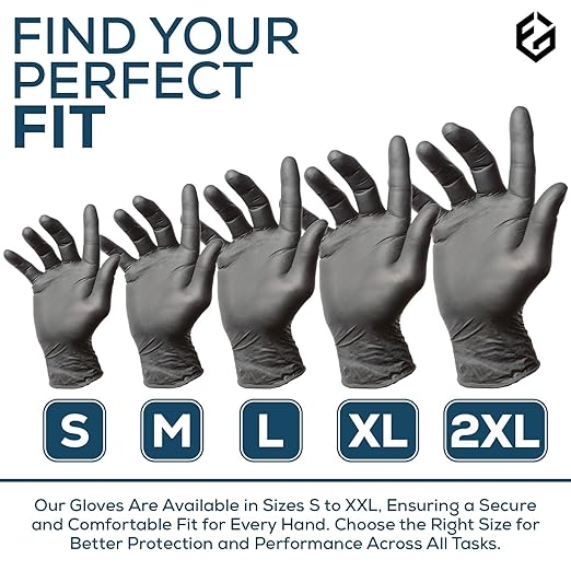 FIRST GLOVE Volt 6 Mil Black Nitrile Disposable Gloves - 1000 Ct. XX-Large - Food Safe Heavy Duty Gloves for Cooking, Cleaning, Industrial & Food Service - Latex Free, Powder Free, Micro-Textured Grip