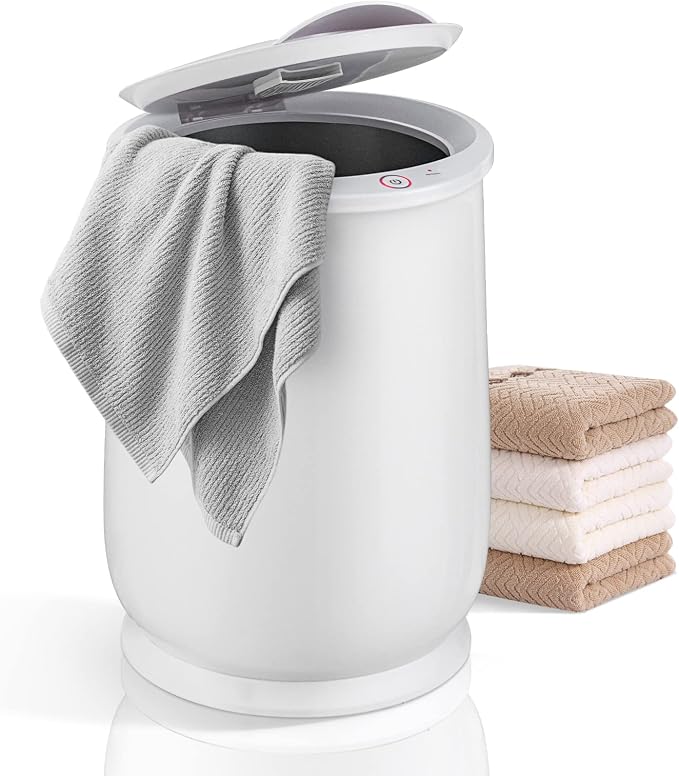 Giantex Towel Warmer Bucket for Bathroom, Portable Spa Hot Towel Heater, Flip-top Lid, Fragrance Holder, Auto Shut Off, 21L Large Capacity Towel Warmer Fits up to 2 Oversized Towels Bathrobes (White)