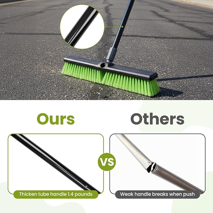 KalTell 2PK 17” Metal Dustpan and 3PK 18” Push Broom