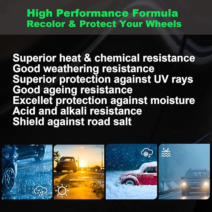 NADAMOO Aluminium Wheel Spray Paint, Aerosol Car Rim Paint for Recolor and Protection, Matte Black, 4 Can, 13 Oz Per Can