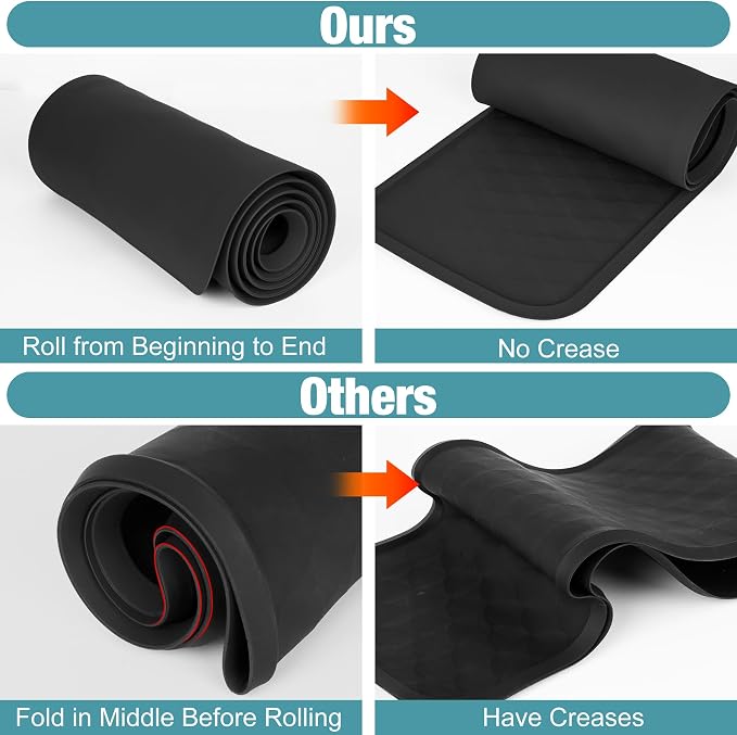 ToLanbbt Refrigerator Spill Mat - 37.5'' x 8.5'' Silicone Under Fridge Floor Protector with Raised Edge, Leak Catcher Liner Drip Tray for Refrigerator Washing Machine, Dryer, Wine Cooler, Black