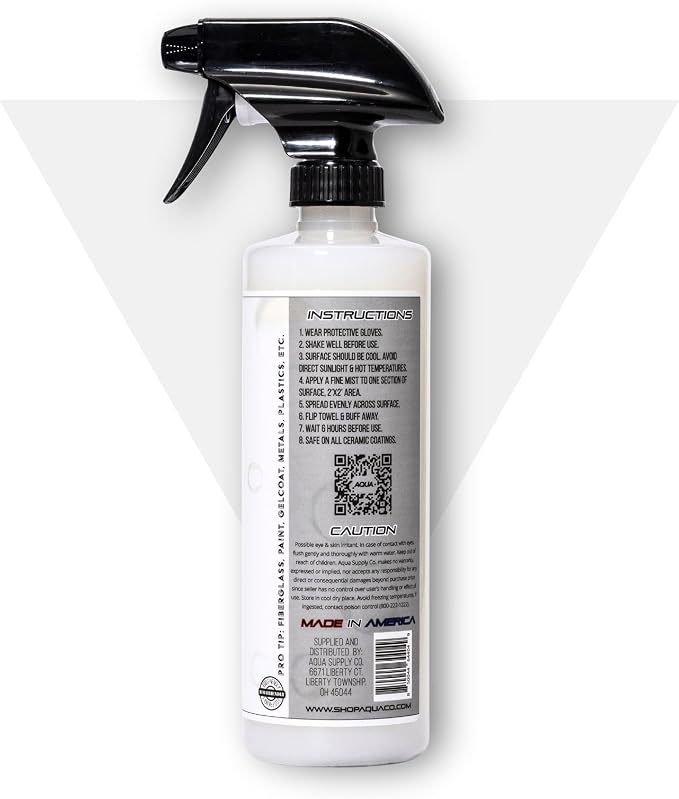 AquaClean PROTECT Ceramic Coating Spray | Car, Truck, Boat, RV & Motorcycle | 12 Month SiO2 Protection | Hydrophobic UV Shield | Protects Paint, Glass & Trim | Easy Spray & Wipe | USA Made | 16oz